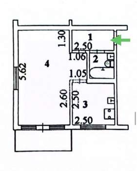1-к квартира, вторичка, 31м2, 2/5 этаж