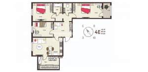 3-к квартира, вторичка, 91м2, 9/18 этаж