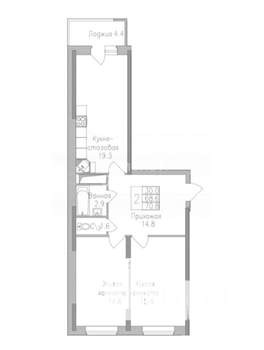 3-к квартира, вторичка, 71м2, 7/17 этаж