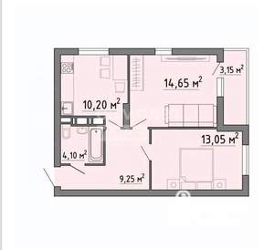 2-к квартира, вторичка, 54м2, 6/21 этаж