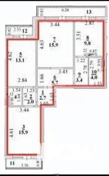 3-к квартира, вторичка, 75м2, 1/10 этаж