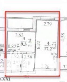 1-к квартира, вторичка, 34м2, 9/21 этаж