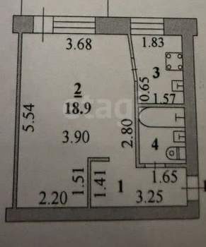Студия квартира, вторичка, 30м2, 4/4 этаж
