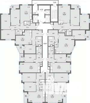 3-к квартира, строящийся дом, 67м2, 22/25 этаж