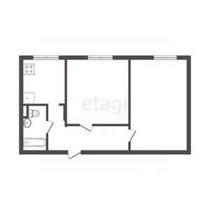 2-к квартира, вторичка, 43м2, 1/5 этаж