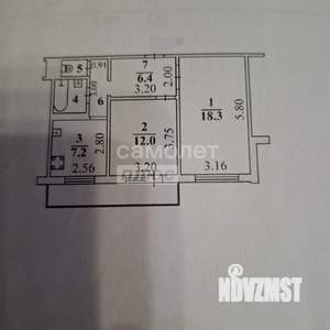 2-к квартира, вторичка, 50м2, 7/9 этаж