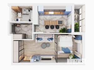 1-к квартира, строящийся дом, 46м2, 8/19 этаж