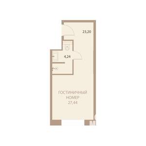1-к квартира, вторичка, 27м2, 14/23 этаж