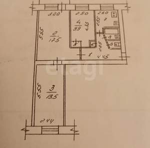 3-к квартира, вторичка, 60м2, 5/5 этаж