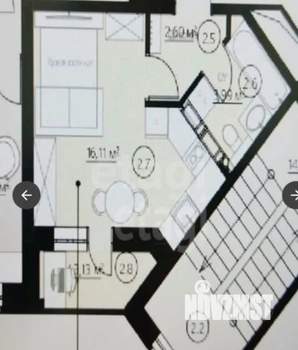 Студия квартира, сданный дом, 25м2, 3/12 этаж