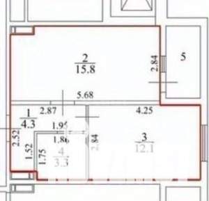 1-к квартира, вторичка, 39м2, 10/18 этаж