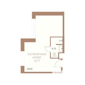 1-к квартира, вторичка, 33м2, 9/23 этаж