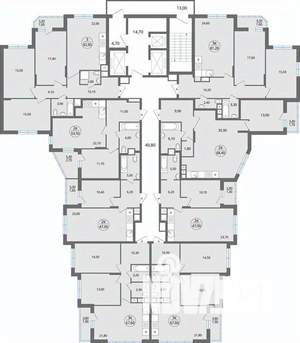 2-к квартира, строящийся дом, 69м2, 13/25 этаж