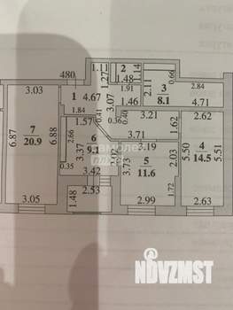 3-к квартира, вторичка, 84м2, 17/21 этаж