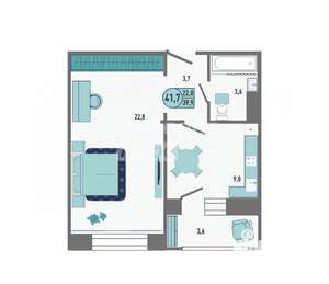 1-к квартира, вторичка, 42м2, 13/18 этаж