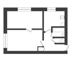 2-к квартира, вторичка, 50м2, 1/1 этаж