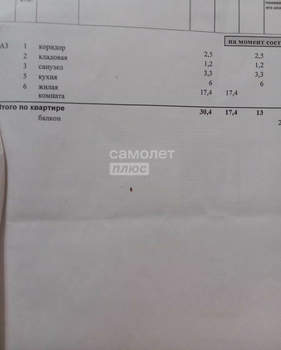 1-к квартира, вторичка, 33м2, 3/5 этаж