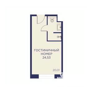 1-к квартира, вторичка, 25м2, 9/23 этаж