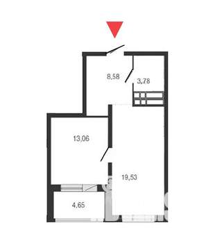 1-к квартира, вторичка, 50м2, 22/22 этаж