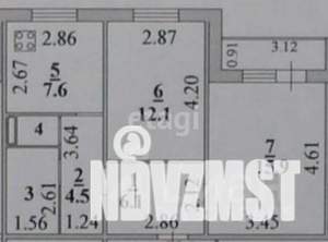 2-к квартира, вторичка, 52м2, 2/10 этаж