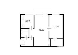 2-к квартира, вторичка, 45м2, 2/5 этаж