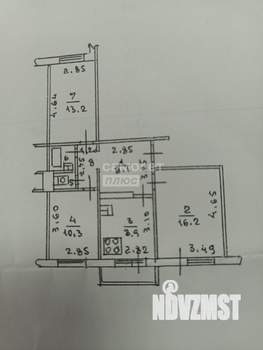 3-к квартира, вторичка, 64м2, 8/10 этаж