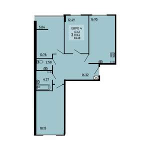 3-к квартира, вторичка, 87м2, 14/25 этаж