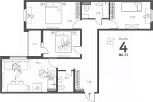 3-к квартира, вторичка, 86м2, 16/17 этаж