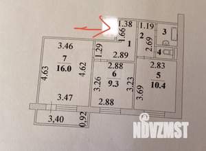 2-к квартира, вторичка, 50м2, 5/10 этаж