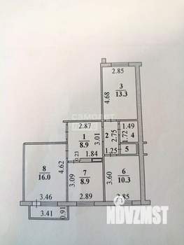 3-к квартира, вторичка, 64м2, 10/10 этаж