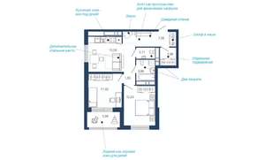 2-к квартира, вторичка, 62м2, 21/22 этаж