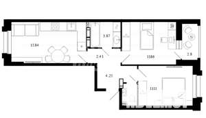 2-к квартира, вторичка, 53м2, 2/15 этаж