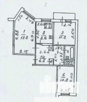 3-к квартира, вторичка, 62м2, 6/9 этаж