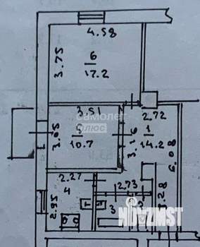 2-к квартира, вторичка, 53м2, 4/5 этаж