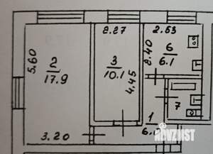 2-к квартира, вторичка, 43м2, 1/5 этаж