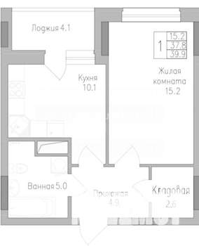 1-к квартира, вторичка, 40м2, 2/17 этаж