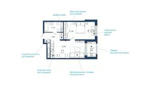 1-к квартира, вторичка, 50м2, 10/22 этаж