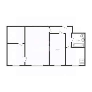 4-к квартира, вторичка, 57м2, 1/5 этаж