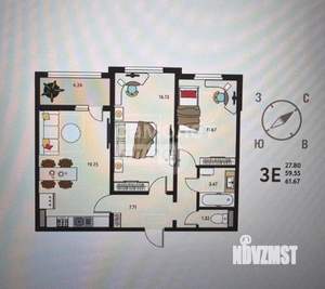 3-к квартира, вторичка, 62м2, 2/17 этаж