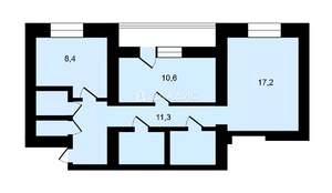 2-к квартира, вторичка, 56м2, 17/17 этаж