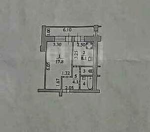 1-к квартира, вторичка, 33м2, 8/9 этаж