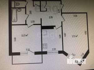 2-к квартира, вторичка, 52м2, 2/9 этаж