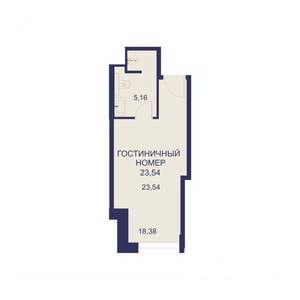 1-к квартира, вторичка, 24м2, 4/23 этаж