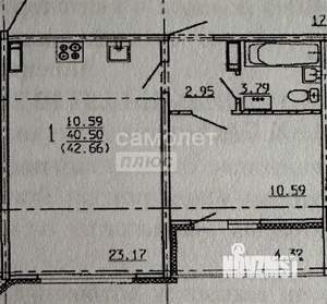 1-к квартира, вторичка, 41м2, 4/19 этаж