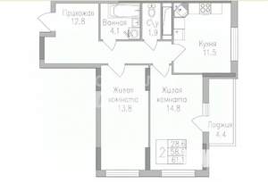 2-к квартира, вторичка, 61м2, 3/19 этаж