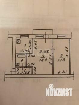 2-к квартира, вторичка, 25м2, 3/5 этаж
