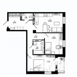 2-к квартира, вторичка, 61м2, 15/25 этаж