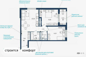 3-к квартира, вторичка, 78м2, 5/22 этаж