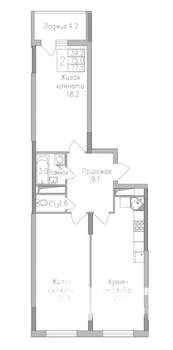 2-к квартира, строящийся дом, 77м2, 5/17 этаж