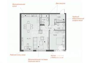 1-к квартира, вторичка, 78м2, 4/25 этаж